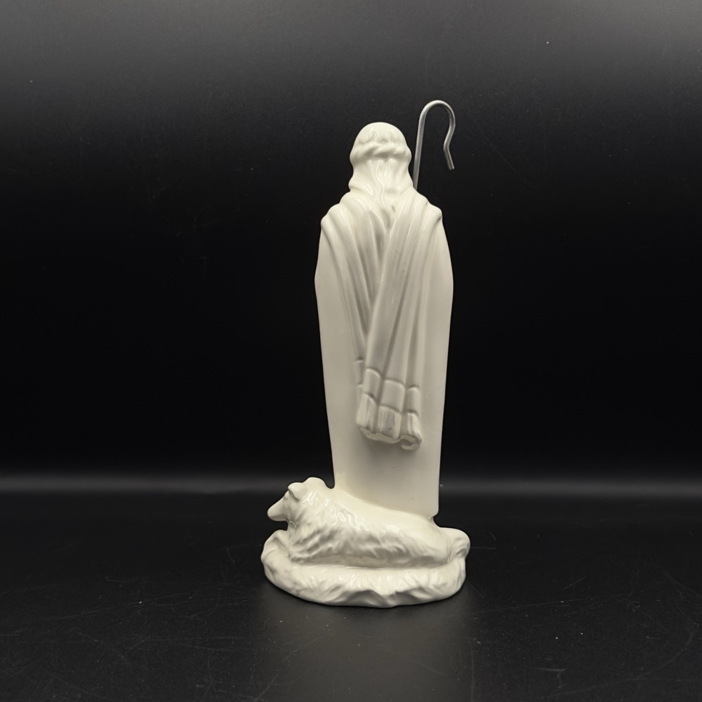 VTG 1970s Standing Shepherd & Dog Glazed Holland Mold Ceramic Nativity Figurine - Picture 4 of 10